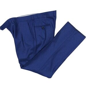 Paul Stuart Bespoke Blue Wool Cashmere Pants Mens 42 x 31 Tapered‎ Luxury NEW